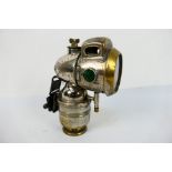 A Powell & Hanmer (P&H) Vulture chromed brass acetylene or carbide plated brass cased bicycle lamp,