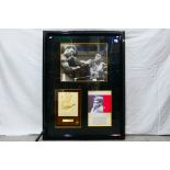 Boxing Interest - A commemorative montage depicting a signed photographic print from the bout with