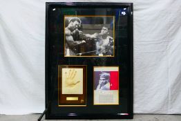 Boxing Interest - A commemorative montage depicting a signed photographic print from the bout with