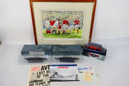 A limited edition print titled England's Grand Slam 1992 depicting England scoring a try against