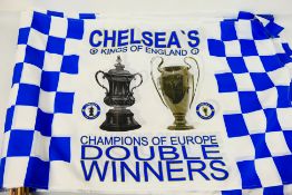 Chelsea Football Club - Ten 2012 Double Winners commemorative flags.