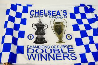 Chelsea Football Club - Ten 2012 Double Winners commemorative flags.