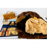 - LOT WITHDRAWN - Lot to include fur coats / jackets, sheepskin hat, handbags and other.