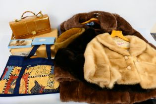 - LOT WITHDRAWN - Lot to include fur coats / jackets, sheepskin hat, handbags and other.