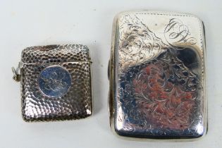 A George V silver cigarette case, Birmingham assay 1911,