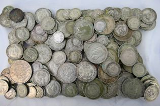 A collection of UK silver content coins, Victorian and later (predominantly post 1919),