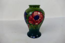 Moorcroft Pottery - A vintage vase decorated in the Anemone pattern,