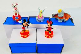 Disney - Five boxed enamel figural trinket boxes comprising Dombo, Mickey Mouse, Minnie Mouse,