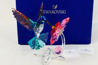 Swarovski - A boxed crystal figure from the Crystal Paradise Birds collection, Hummingbird,
