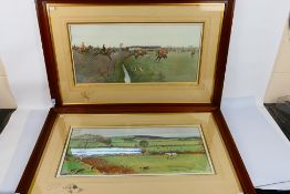 Two hunting related prints after Cecil Charles Windsor Aldin, both mounted and framed under glass,