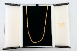 A 9ct yellow gold rope twist necklace, 68 cm (l), approximately 18.2 grams.