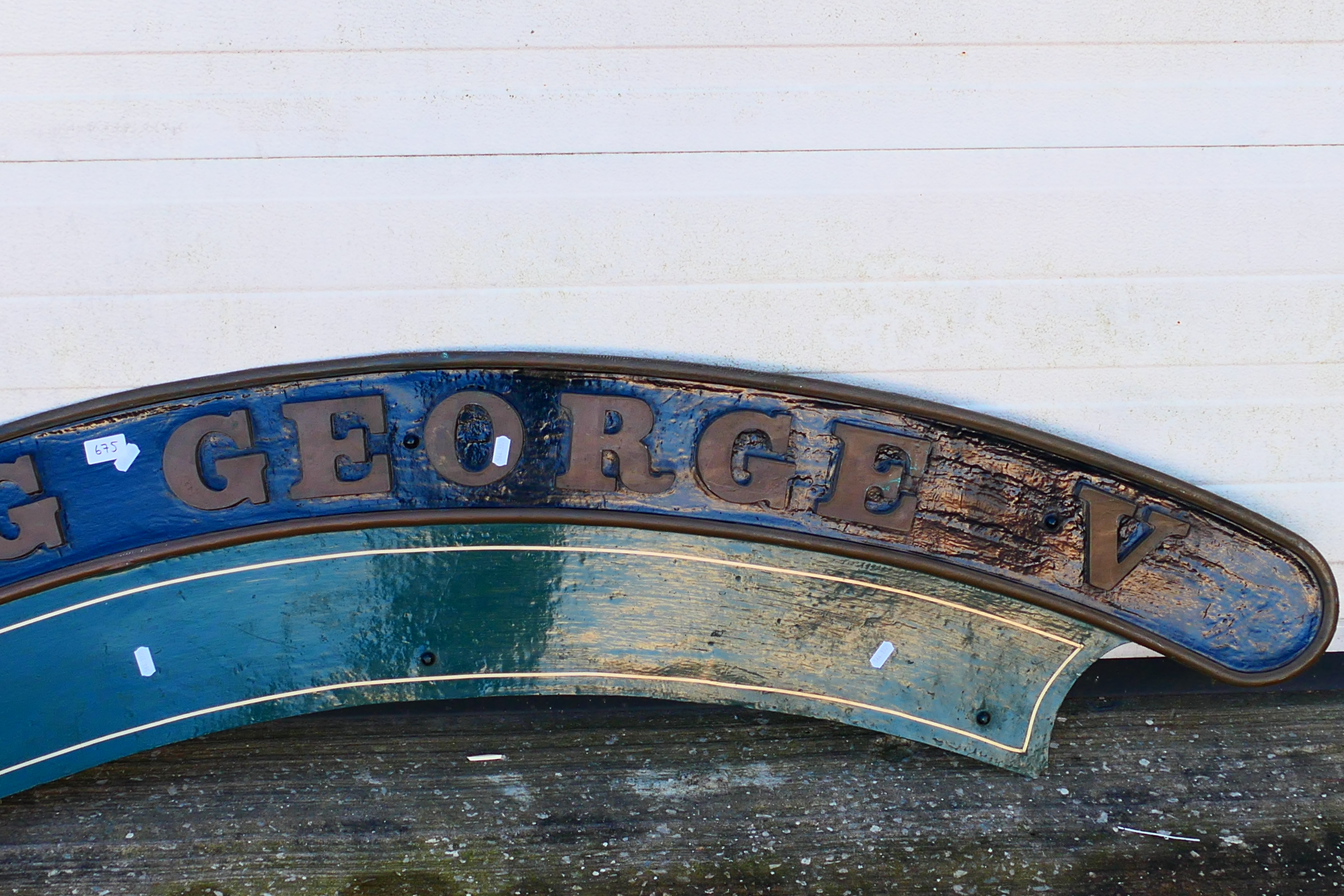 A reproduction steam train (engine) nameplate, King George V, approximately 166 cm (l). - Image 3 of 5