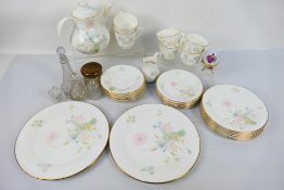 Royal Doulton Flirtation pattern table wares, thirty pieces and a small quantity of glassware.