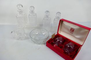 Glassware to include decanters, brandy glasses and other, part boxed.