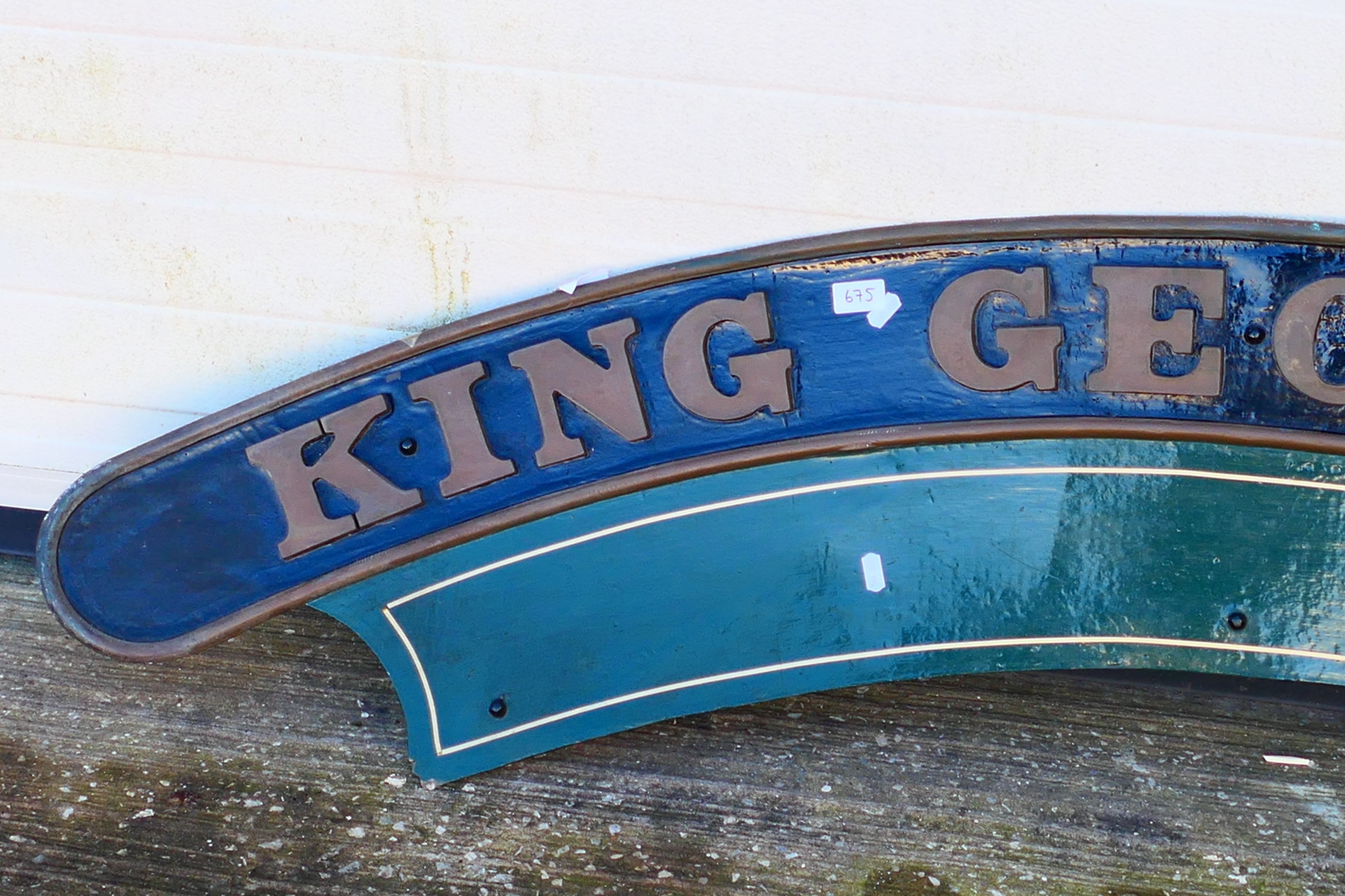 A reproduction steam train (engine) nameplate, King George V, approximately 166 cm (l). - Image 2 of 5