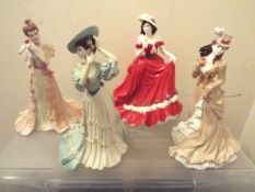 Coalport - four figurines entitled Age of Elegance 'Polonaise Walk' and 'Midsummer Dream',