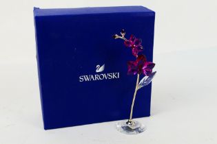 Swarovski - A boxed crystal model from the Flower Dreams collection, Orchid (large),