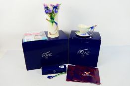 Franz Porcelain - Three boxed pieces to include Blue Butterfly Cup and Saucer set,
