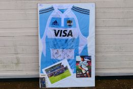 Rugby Union - A frameless sporting montage comprising signed shirt,