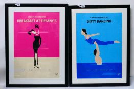 Two minimalist movie posters by the graphic artist Chungkong comprising Dirty Dancing and Breakfast