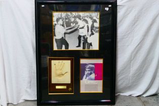 Boxing Interest - A commemorative montage featuring a signed photographic print of Muhammad Ali in