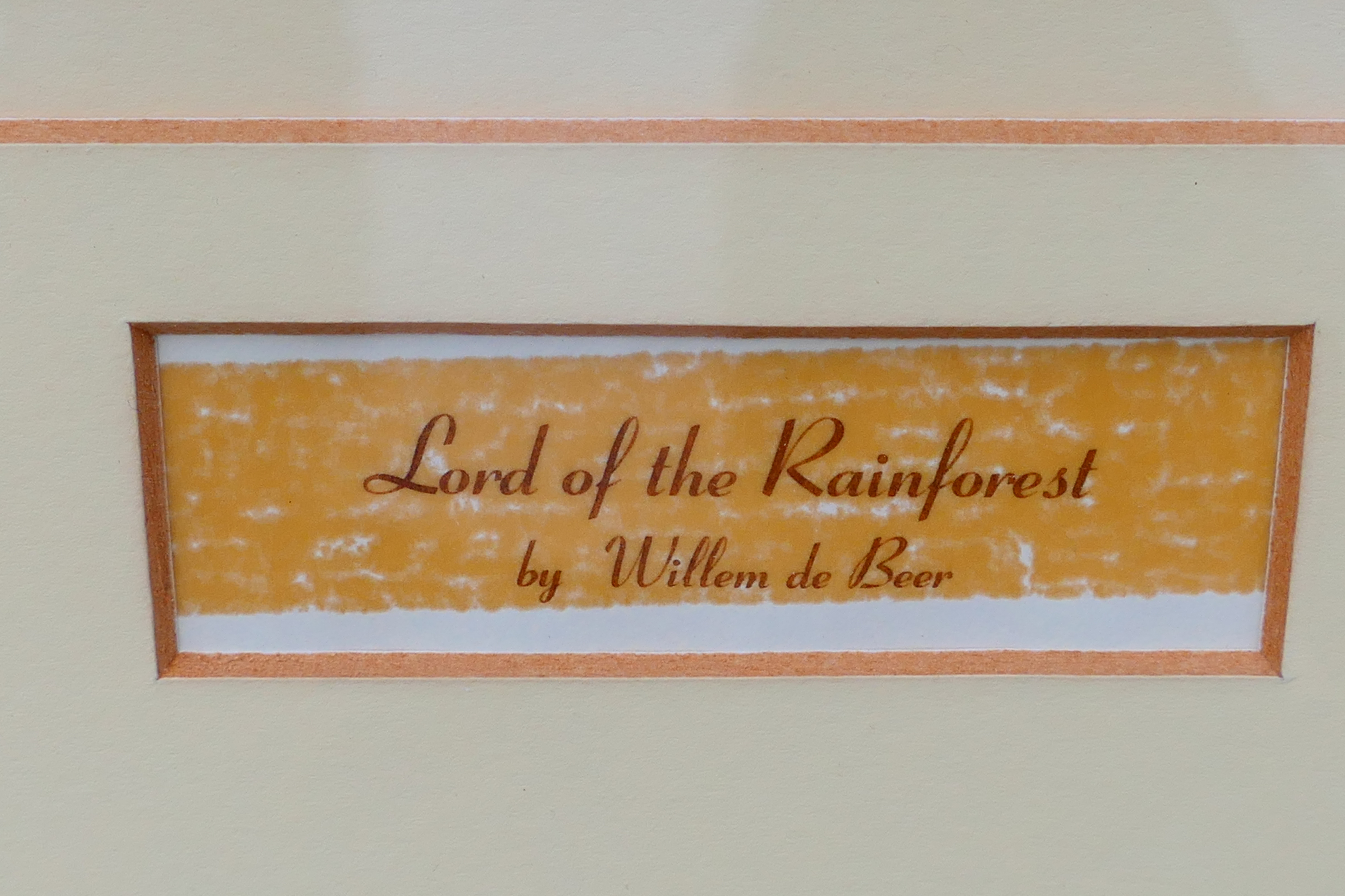 A framed print after Willem de Beer entitled Lord Of The Rainforest, - Image 4 of 5