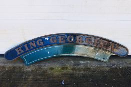 A reproduction steam train (engine) nameplate, King George V, approximately 166 cm (l).