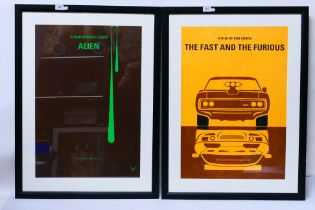 Two minimalist movie posters by the graphic artist Chungkong comprising Alien and The Fast And The
