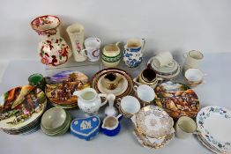 Mixed ceramics to include Wedgwood, Coalport, Masons, Poole Pottery and other, two boxes. [2].