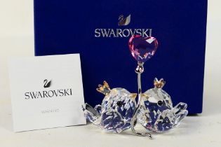 Swarovski - A boxed crystal group from the With Love collection depicting a pair of Love Birds with