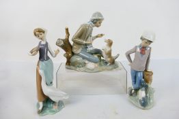 Three Nao figure groups to include Lesson For The Dog, Mutual Contemplation and other,
