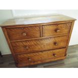 A Victorian light mahogany chest of two over two drawers measuring 88 cm x 106 cm x 42 cm.