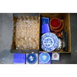 Lot to include Hornsea Heirloom table wares, Villeroy & Boch Onion pattern dish, glasses, Wedgwood,