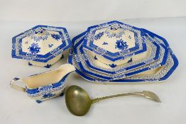 A quantity of Adams dinner wares in the Juliet pattern comprising three graduated serving platters,