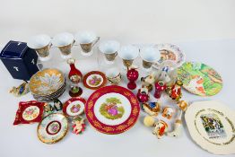 Mixed ceramics to include tea wares, animal figures, plates and similar.