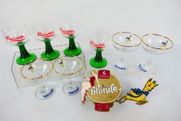 Breweriana - Advertising pieces to include four Crocodillo glasses, four Babycham glasses,