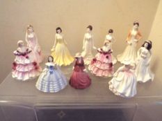 Coalport - eleven figurines entitled Abigail, Buttercup, Leona, Tricia, Savannah, Tiffany, Crystal,
