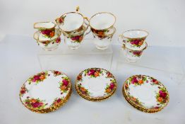 Royal Albert - Old Country Roses pattern tea wares comprising six cups, six saucers,