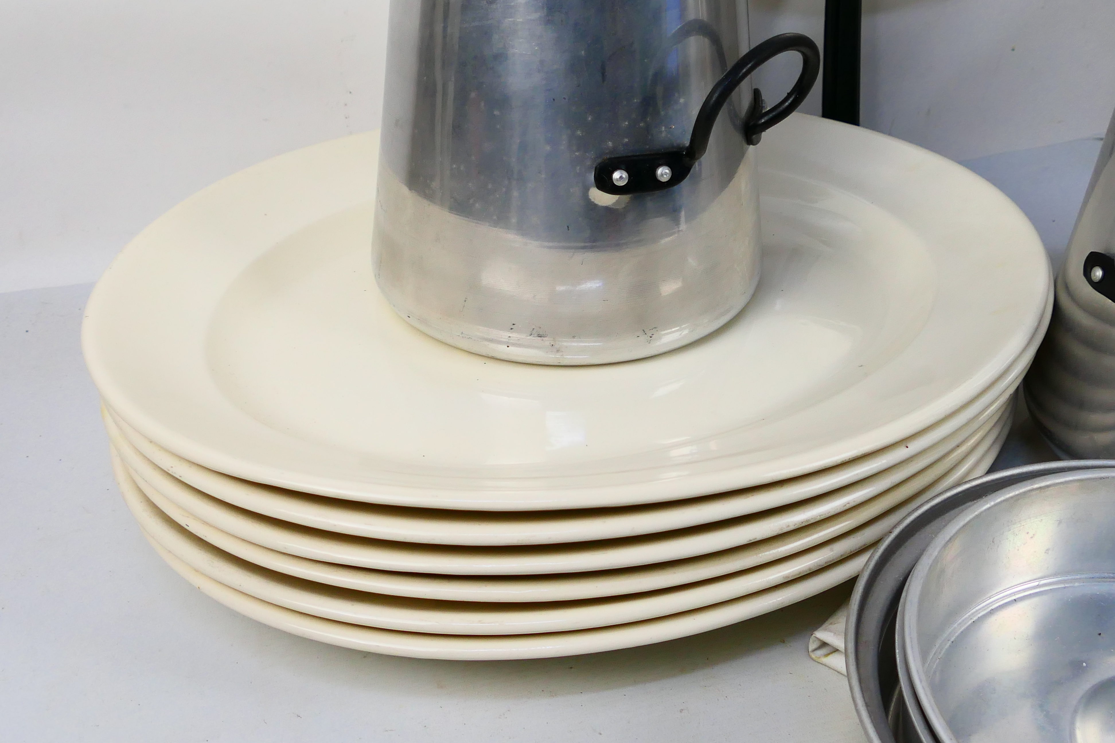 A quantity of aluminium cookware, six Ashworth Brothers Hanley meat plates and other. [2]. - Image 5 of 5