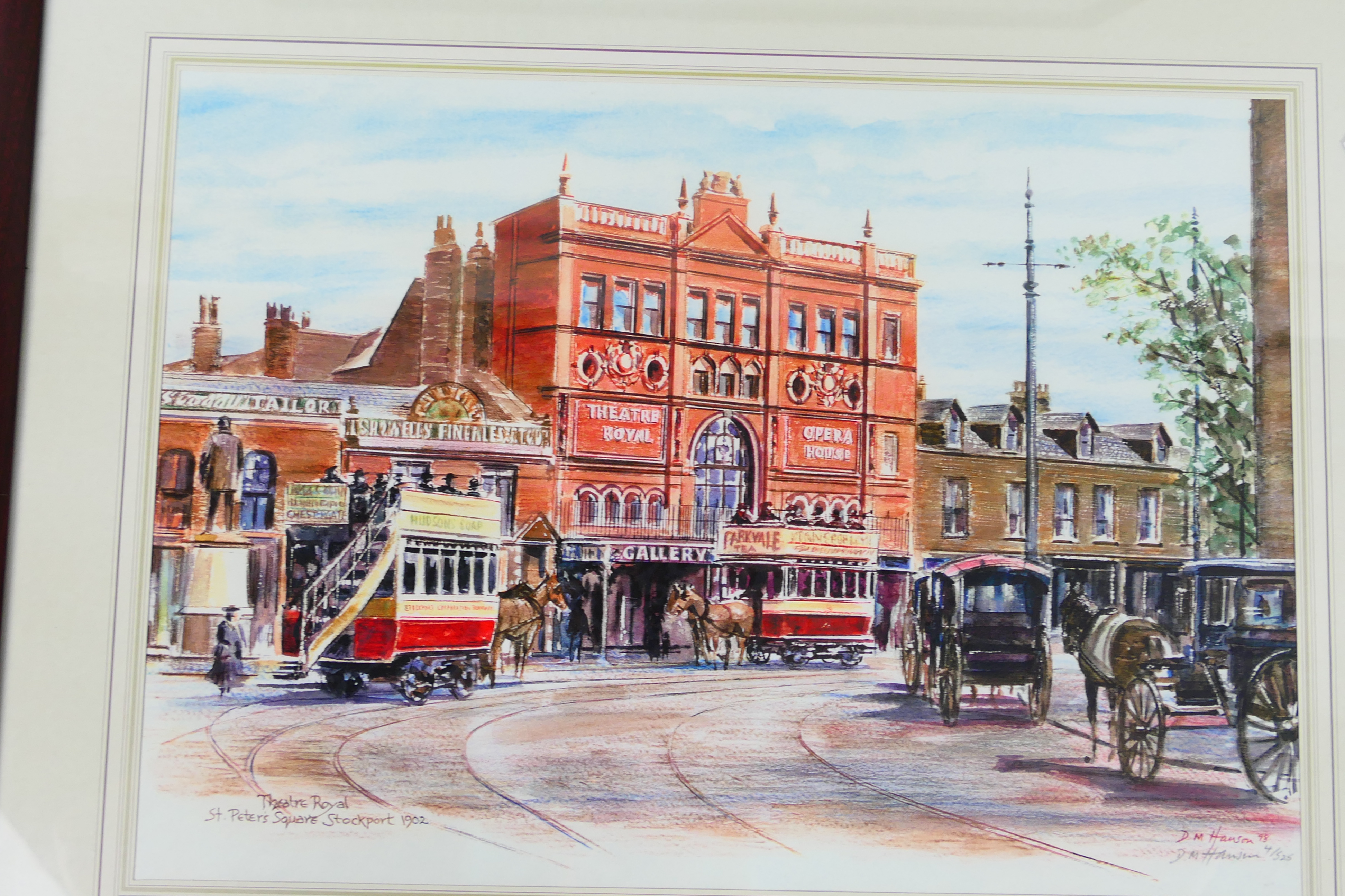 Two limited edition prints after D M Hanson, depicting Stockport street scenes, each numbered 4/525, - Image 2 of 6