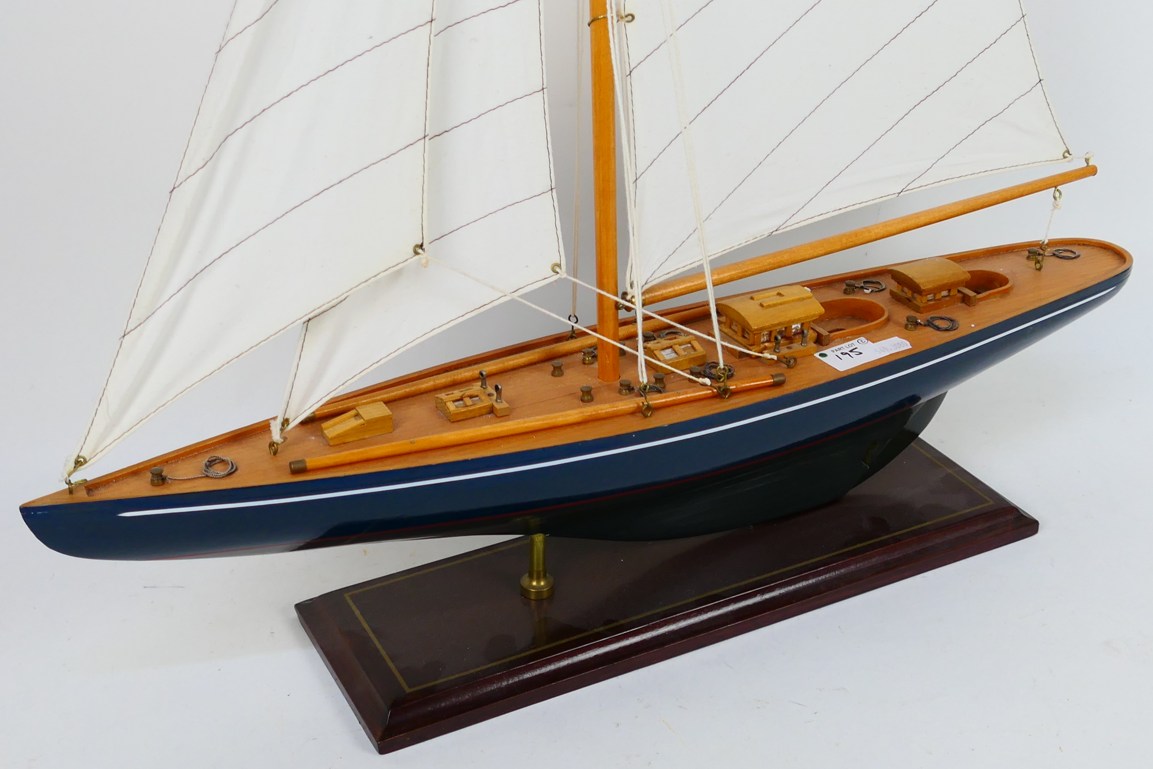 Two decorative model boats mounted to display plinths, largest approximately 87 cm x 61 cm. [2]. - Image 5 of 6