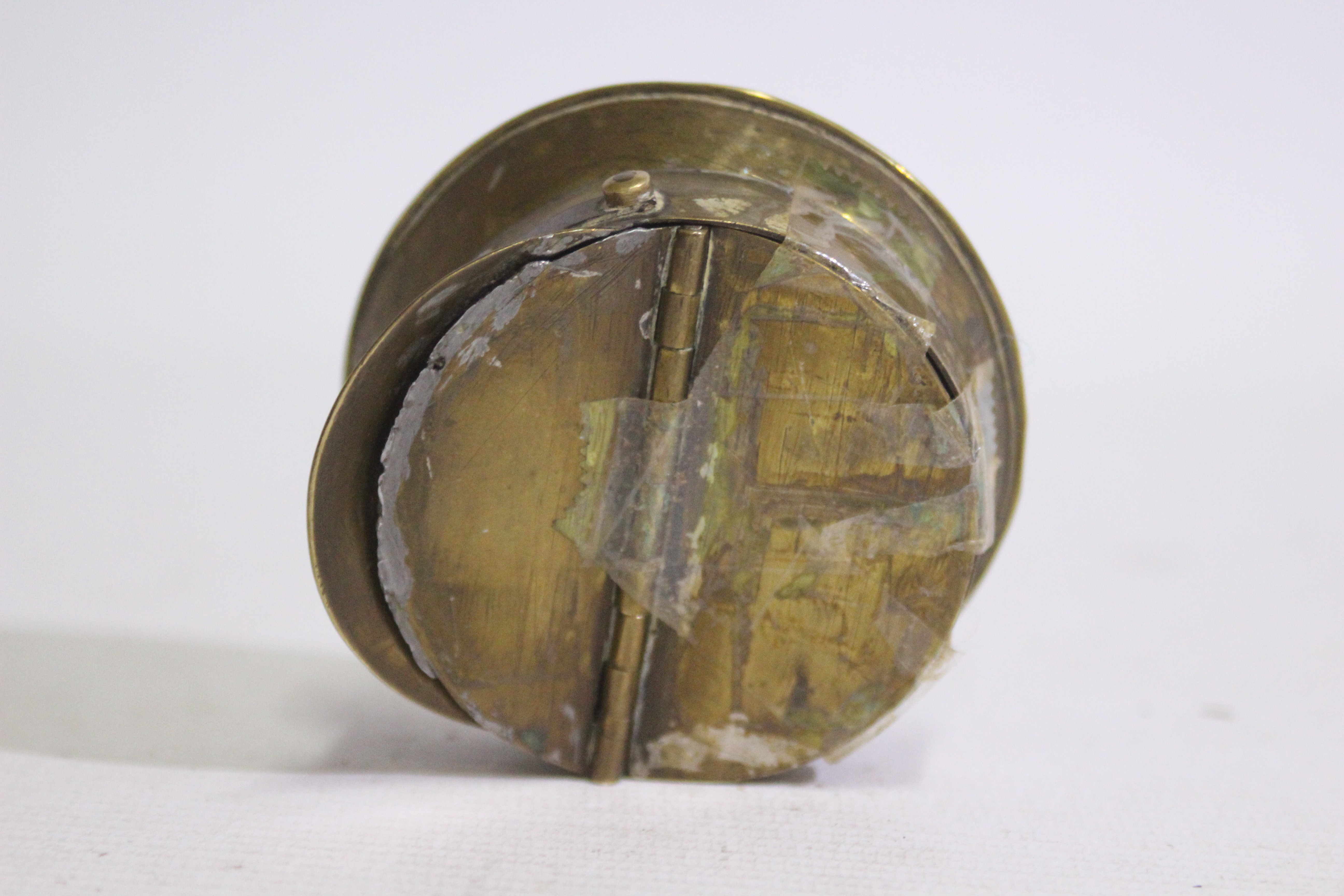 Military Hat Snuff Box - A brass officer's hat military snuff box. - Image 3 of 4