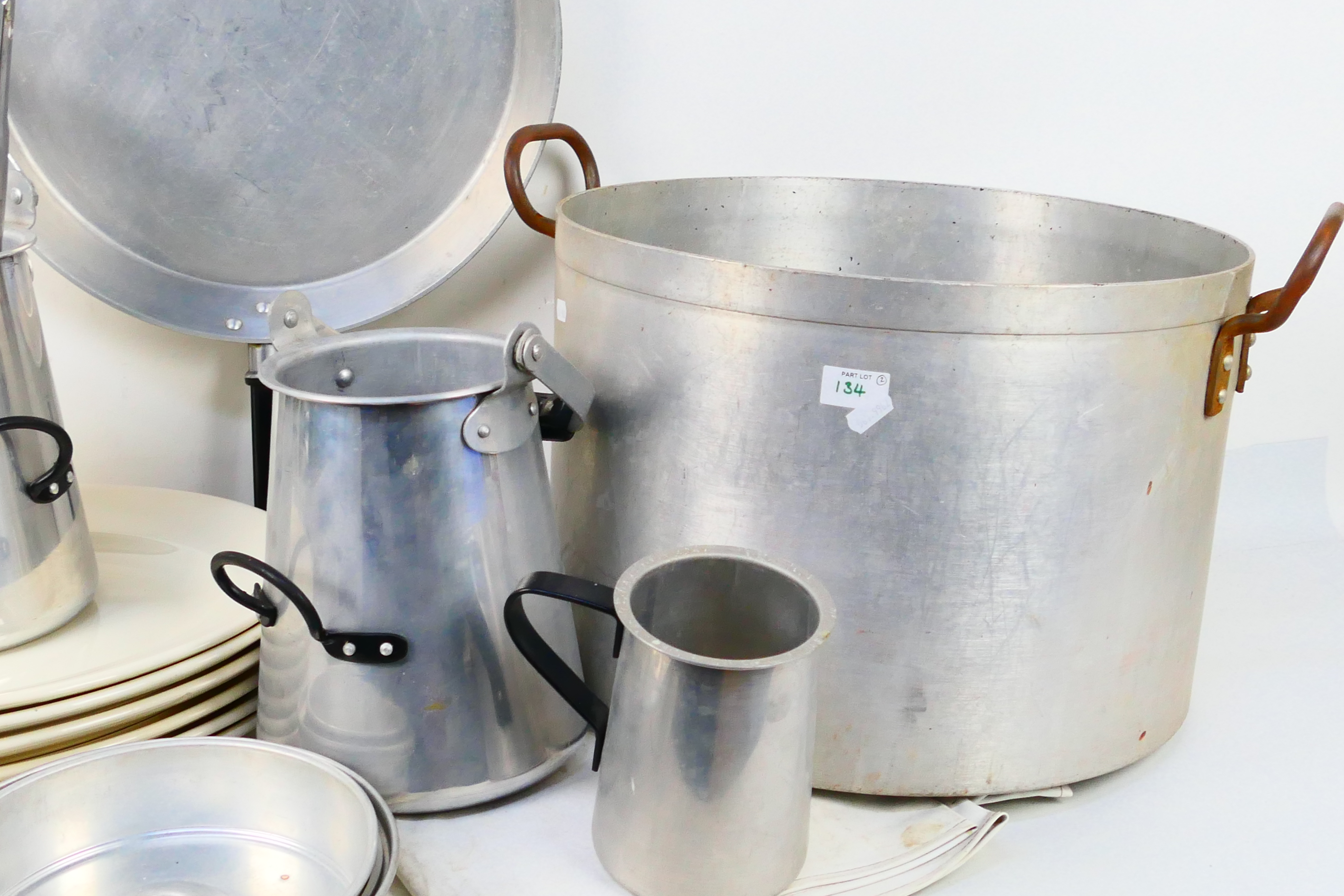 A quantity of aluminium cookware, six Ashworth Brothers Hanley meat plates and other. [2]. - Image 3 of 5