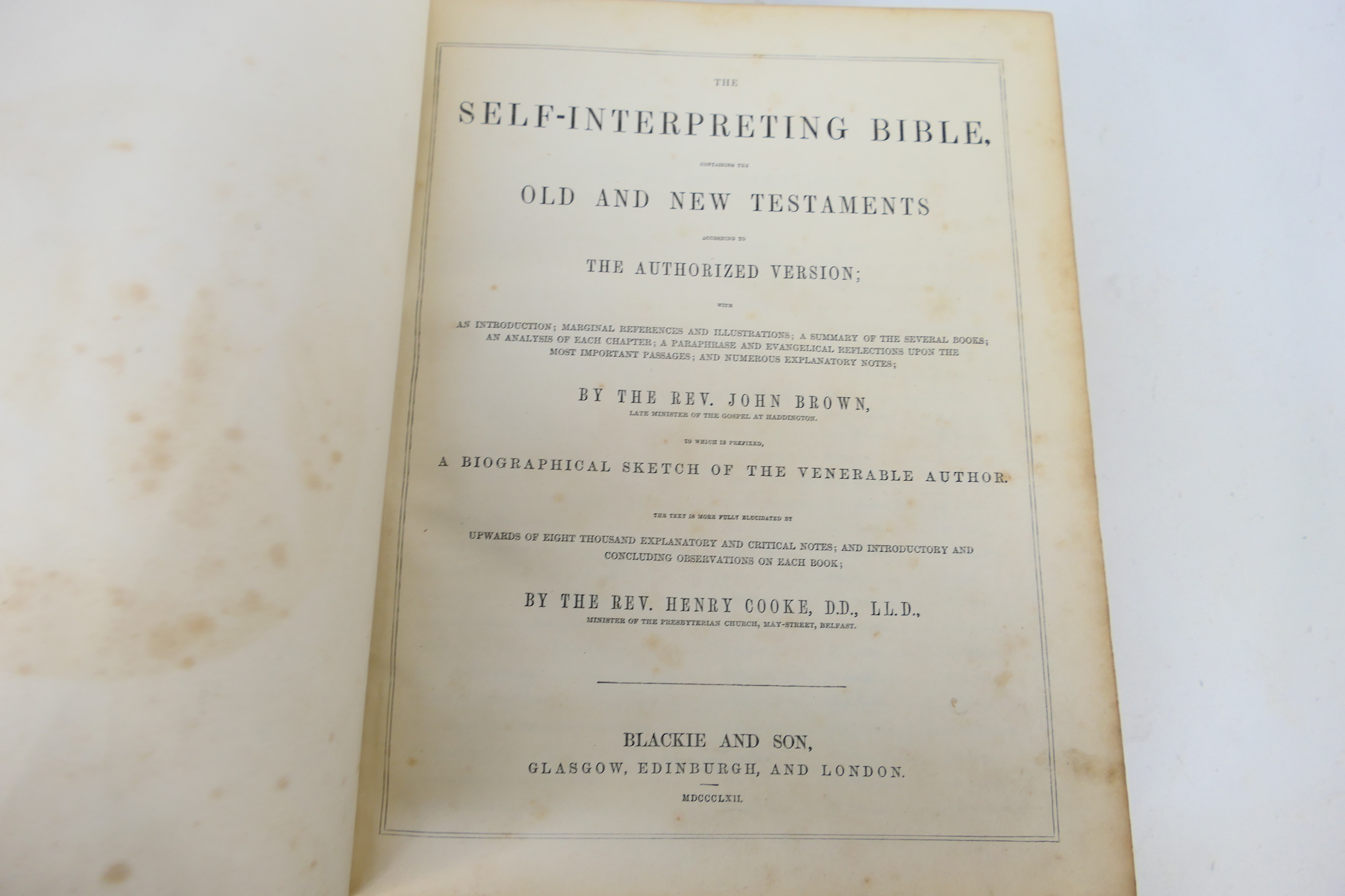 A Victorian family bible, cast metal model of dolphins on circular marble base, - Image 6 of 6