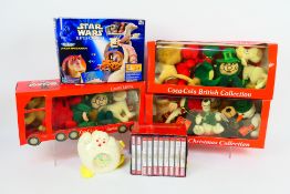 Lot to include three Coca Cola soft toy sets comprising two British Collection examples and one