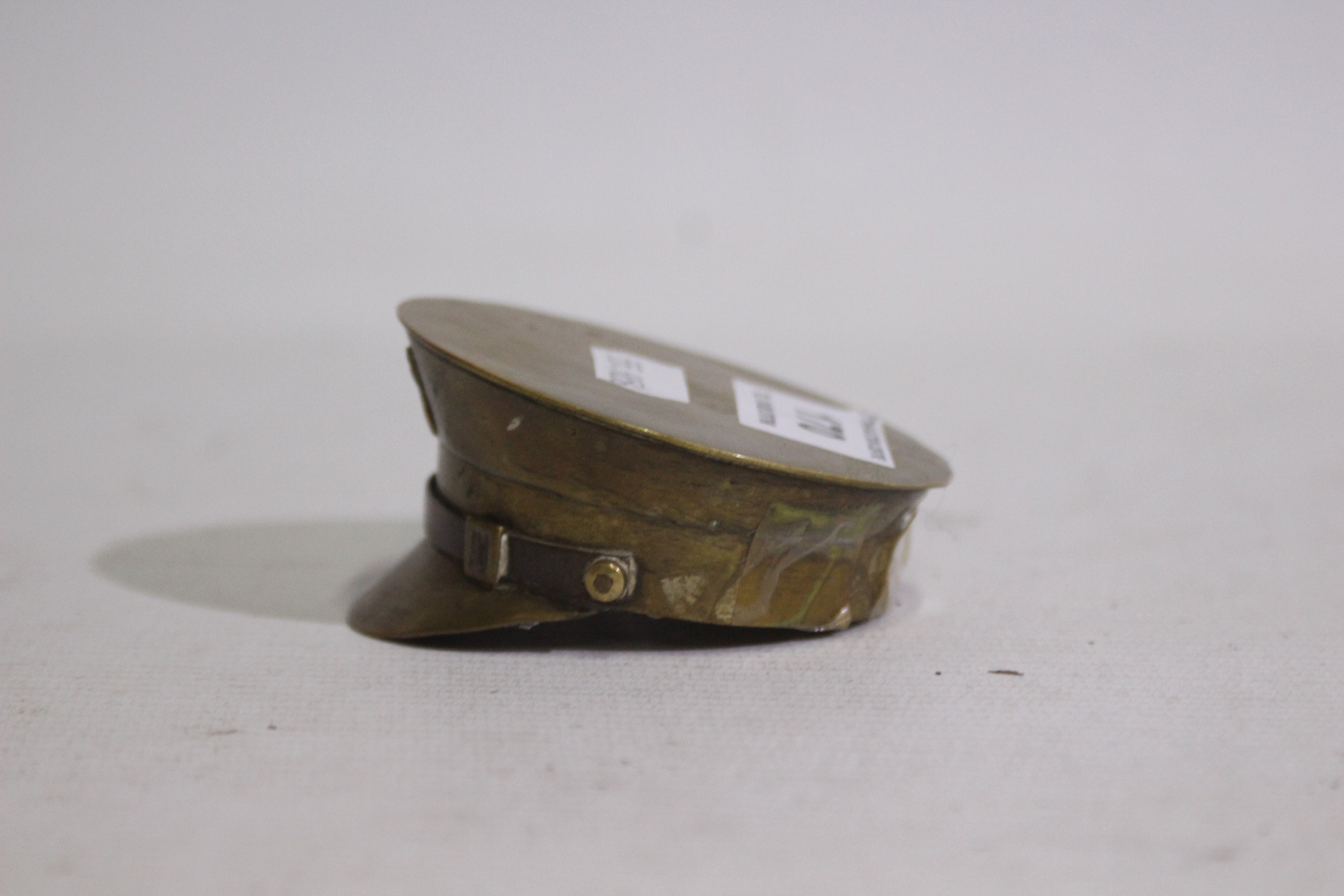Military Hat Snuff Box - A brass officer's hat military snuff box. - Image 2 of 4