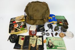 Vintage angling equipment to include reels, floats, flies and other.