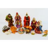 A set of ceramic Nativity figures,