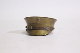 Military Hat Snuff Box - A brass officer's hat military snuff box.