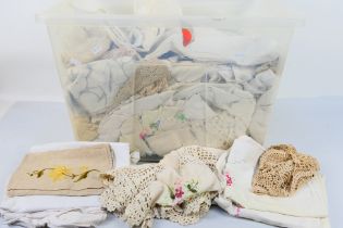A collection of vintage linen. [W]